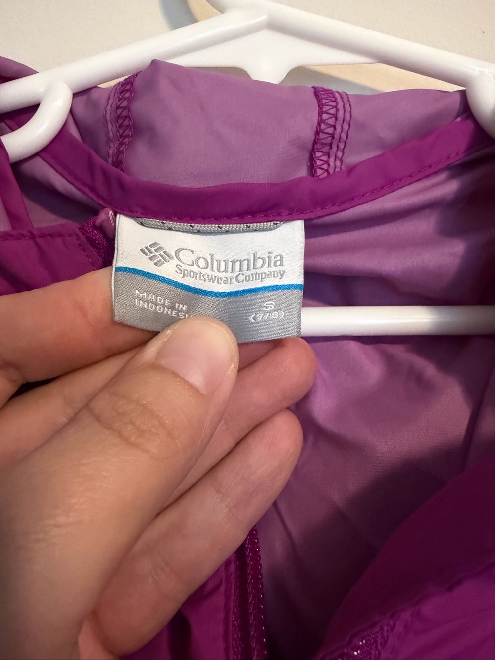 Columbia Kids Bright Magenta Hooded Rain Jacket - Picture 2 of 3